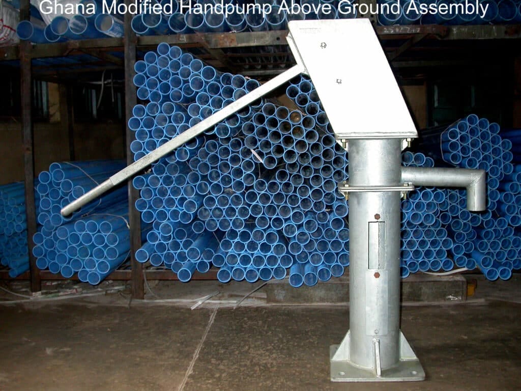 Ghana Modified India Mark 2 hand pump above-ground assembly