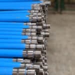 PVC riser pipe with stainless steel coupling for India Mark 2, tested at the SKI factory