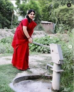 SKI hand pump installation shared on social media