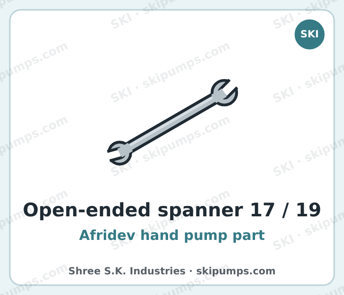 Afridev double open-ended spanner 17 and 19 A/F, SKI